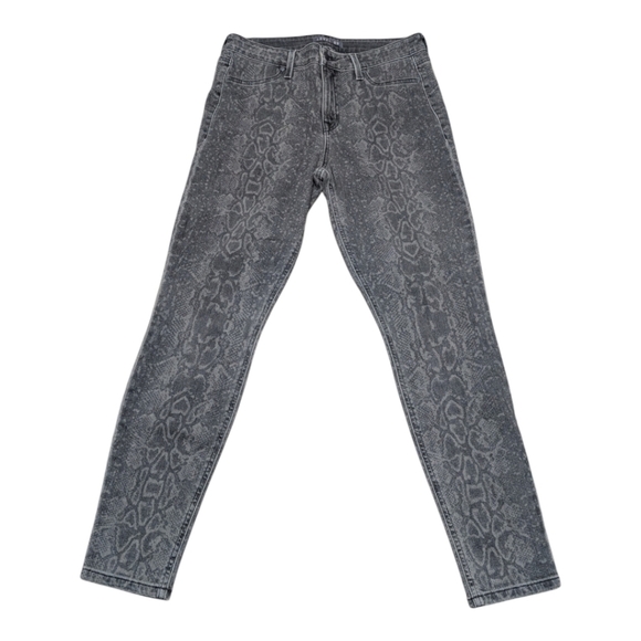 LEVEL 99 (Size 31) Diamond Back Snakeskin Gray Jeans Jeggings - Picture 4 of 12